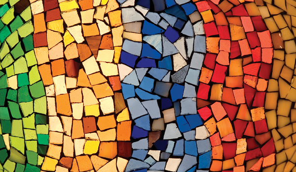 A multicolored mosaic